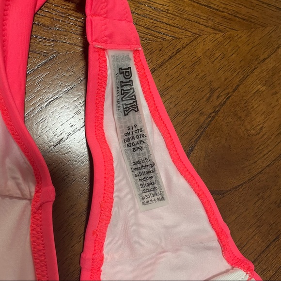 PINK Neon Halter Bikini Top Size Small - Picture 5 of 5
